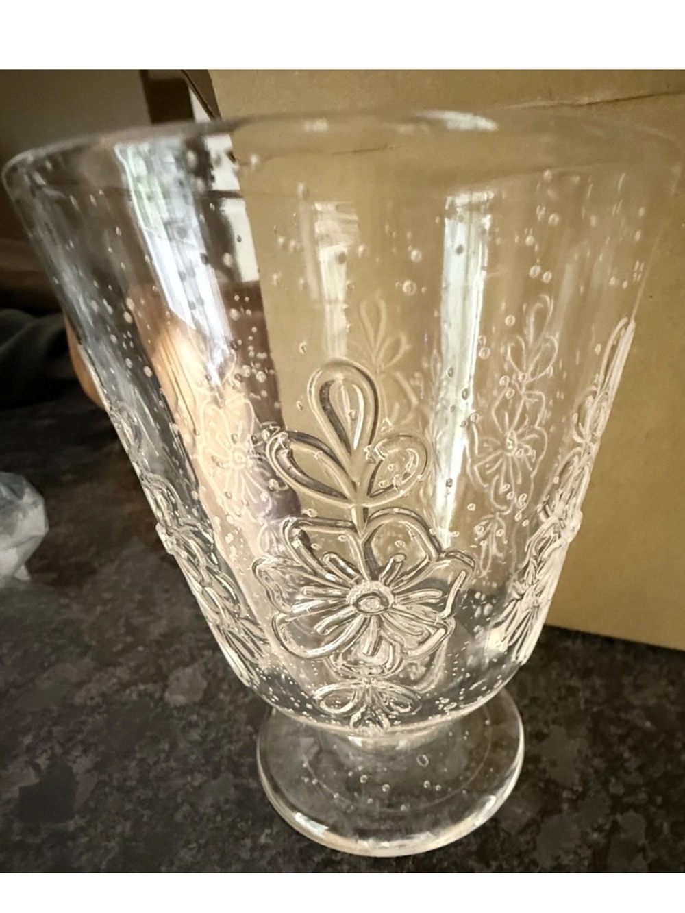 Anthropologie Marta Acrylic Goblets, Set of 2 Drinking glasses Clear new in box